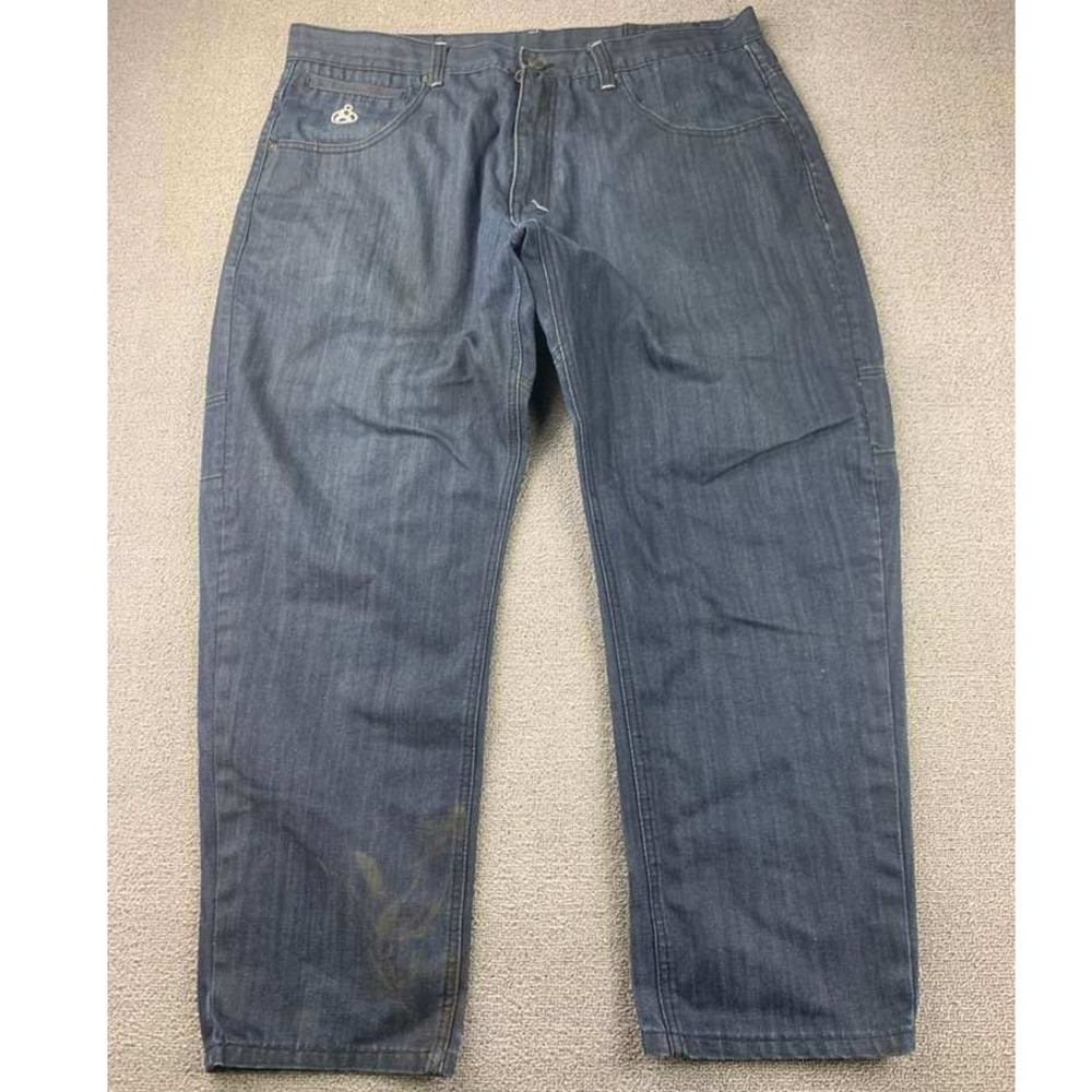 Y2K Eight 732 Jeans Men 44x34 Baggy Wide‎ Leg Denim Pants Dark Blue 100% Cotton